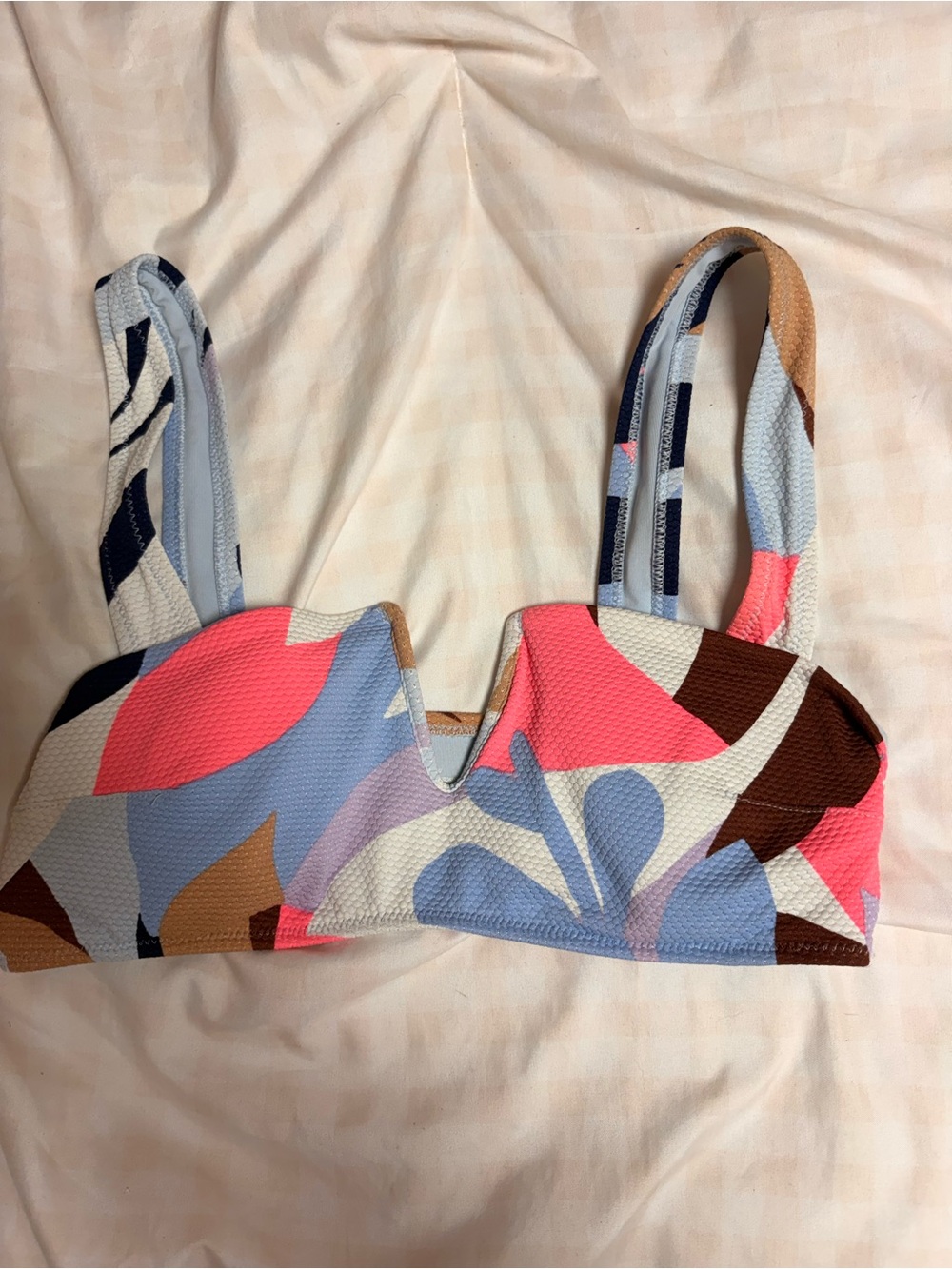 aerie Pastel Colorblock Bandeau Top - Blue, Pink, Tan